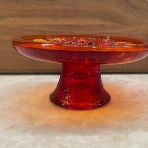 Vintage L.E. Smith Glass dish and candleholder